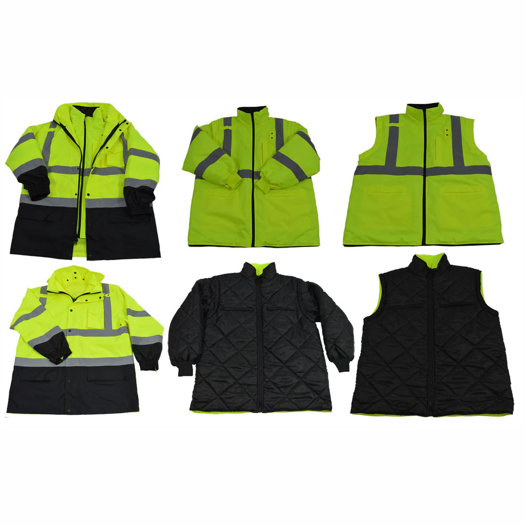 High-visibility jackets in various styles.