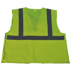 Yellow safety vest with reflective stripes.