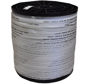 Large spool of industrial cable with text.