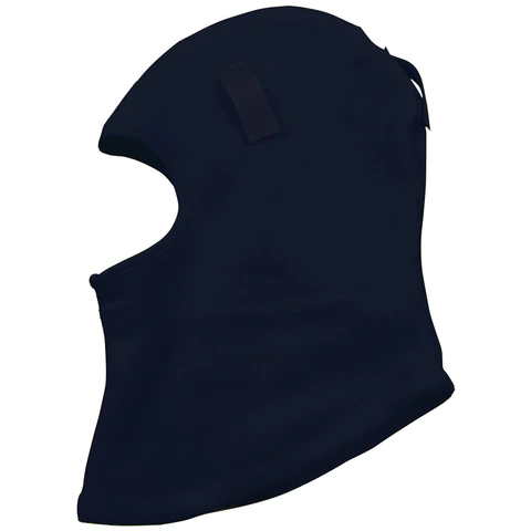Black balaclava with closed mouth design.