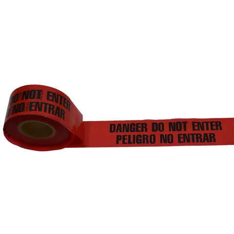 Red "Danger Do Not Enter" tape roll.