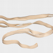 Beige ribbons on a gray checked background.